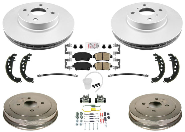 Coated Disc Rotors Brake Pad Hardware Drums Cylinders for Toyota Prius 2001-03