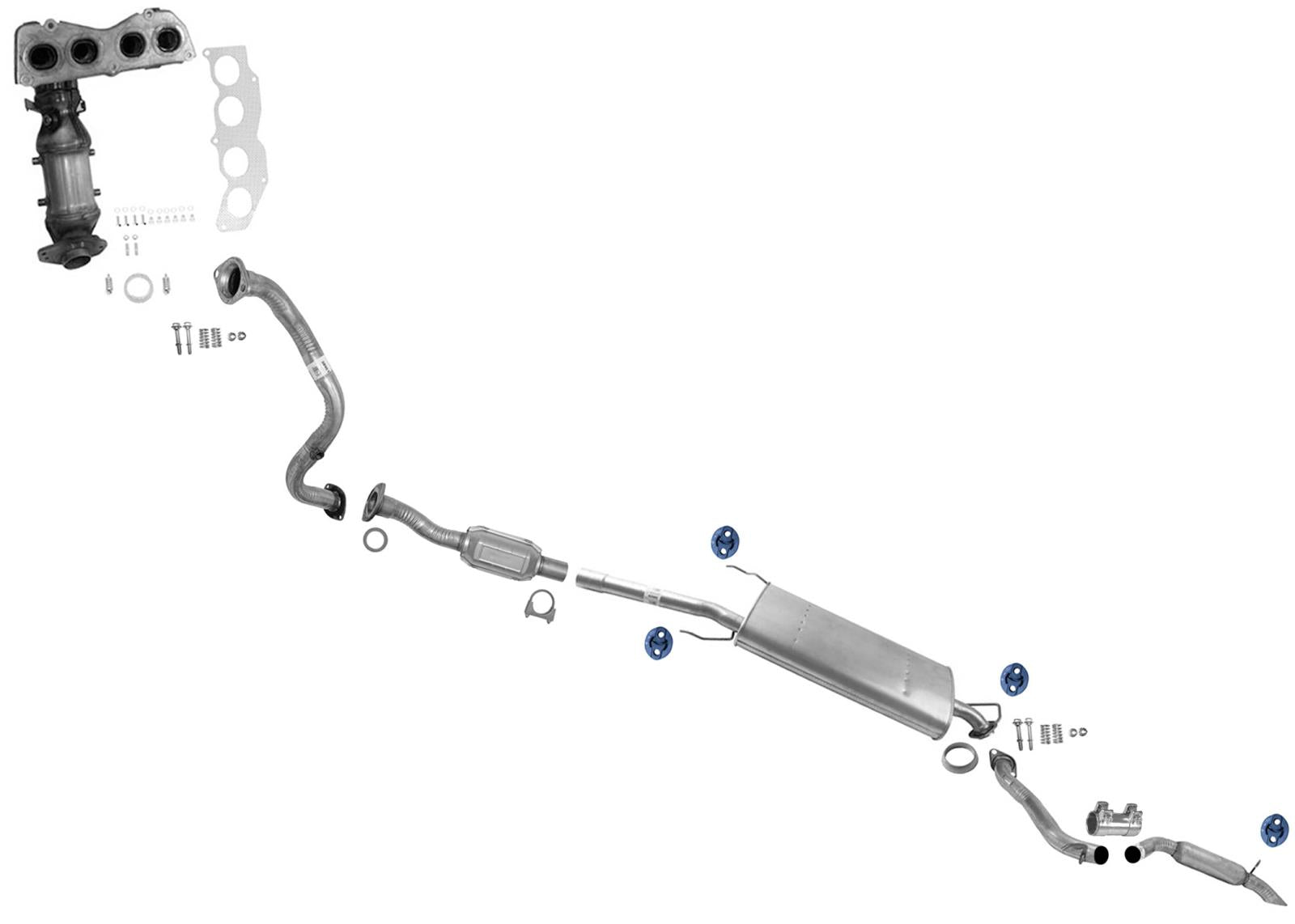 CARB Catalytic Converter Resonator Muffler Exhaust For Toyota Rav4 2009-12 2.5L