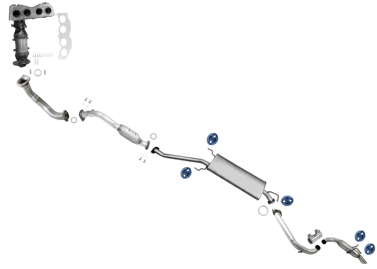 CARB Catalytic Converter Resonator Muffler Exhaust For Toyota Rav4 2013-15 2.5L