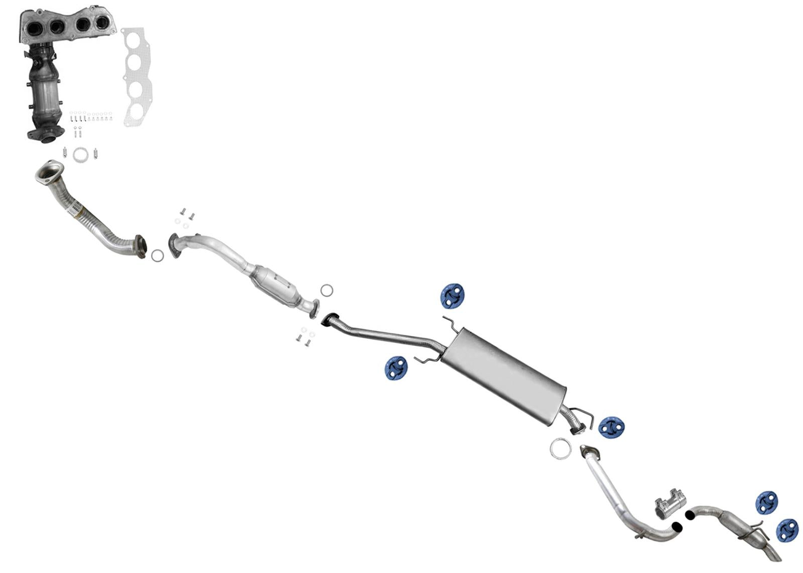 CARB Catalytic Converter Resonator Muffler Exhaust For Toyota Rav4 2013-15 2.5L