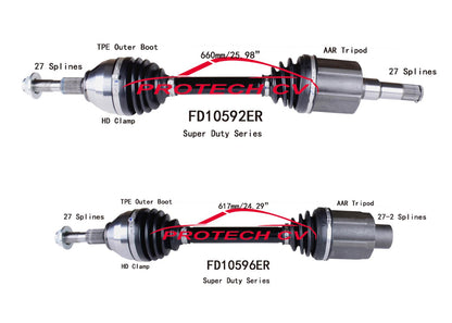 Front Left Right CV Drive Axle Shafts for Ford Edge ST 2019 2020 2023 2.7L Turbo