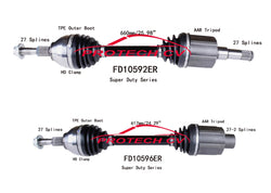 Front Left Right CV Drive Axle Shafts for Ford Edge ST 2019 2020 2023 2.7L Turbo