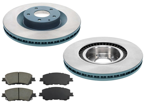Front Coated Disc Rotors Brake Pad Set for Mazda CX-90 GS GS-L GT GT-P 2024 2025
