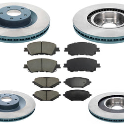 Coated Disc Rotors Brake Pad Set for Mazda CX-90 GS GS-L GT GT-P 2024 2025