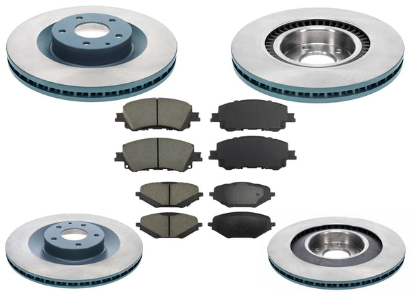 Coated Disc Rotors Brake Pad Set for Mazda CX-90 GS GS-L GT GT-P 2024 2025