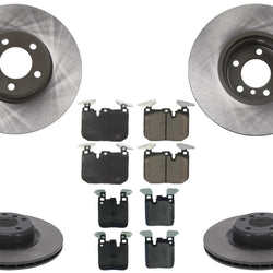 GEO Coated Disc Brake Rotors for BMW 328i 2012-2015 340MM & 345MM Blue Caliper