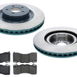 Front Coated Disc Brake Rotors & Pads for Ford Mustang GT 6 Piston 380MM 15-23