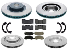 F&R Coated Disc Brake Rotors Brake Pads for Ford Mustang GT 6 Piston 380MM 15-23