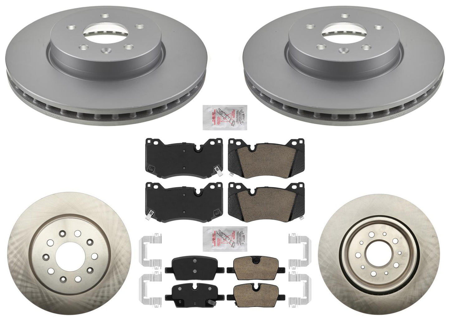 F&R Coated Disc Brake Rotors Brake Pads for Cadillac CT4 Type V 2.7L 2021 2024
