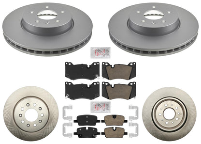 F&R Coated Disc Brake Rotors Brake Pads for Cadillac CT4 Type V 2.7L 2021 2024
