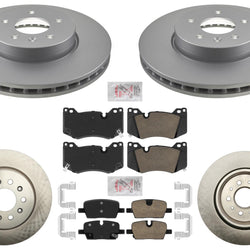 F&R Coated Disc Brake Rotors Brake Pads for Cadillac CT4 Type V 2.7L 2021 2024