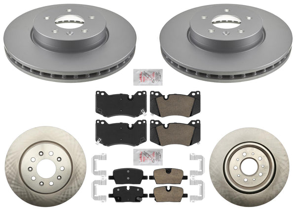 F&R Coated Disc Brake Rotors Brake Pads for Cadillac CT4 Type V 2.7L 2021 2024