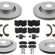 F&R Coated Disc Brake Rotors Brake Pads for Ford Mustang GT 4 Piston 352MM 15-21