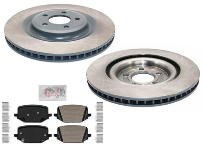 Rr Coated Disc Brake Rotors Brake Pads For Ford Mustang GT 4 Piston 350MM 24-25