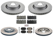 F&R Coated Disc Brake Rotors Brake Pads for Ford Mustang GT 4 Piston 352MM 24-25