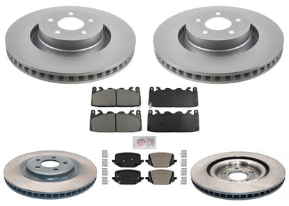 F&R Coated Disc Brake Rotors Brake Pads for Ford Mustang GT 4 Piston 352MM 24-25