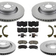 F&R Coated Disc Brake Rotors Brake Pads for Ford Mustang GT 4 Piston 352MM 22-23