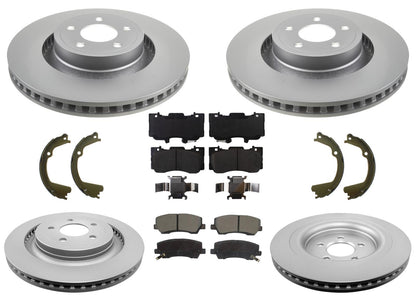F&R Coated Disc Brake Rotors Brake Pads for Ford Mustang GT 4 Piston 352MM 22-23