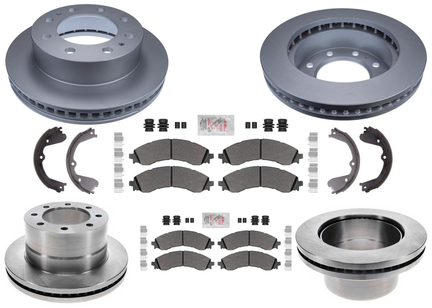 Coated Disc Brake Rotors Fleet Galvanized Pads for GM Express Van 4500 DRW 21-25