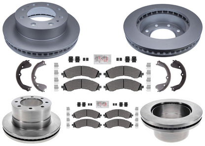 Coated Disc Brake Rotors Fleet Galvanized Pads for GM Express Van 4500 DRW 21-25