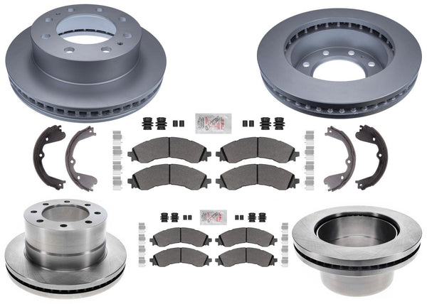Coated Disc Brake Rotors Fleet Galvanized Pads for GM Express Van 4500 DRW 21-25