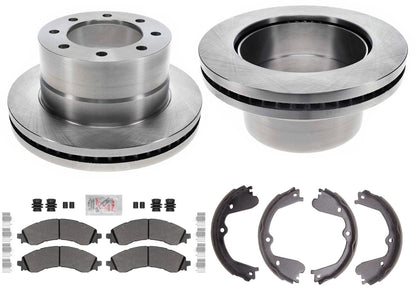 Coated Disc Brake Rotors Fleet Galvanized Pads for GM Express Van 4500 DRW 21-25
