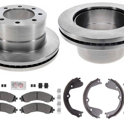 Coated Disc Brake Rotors Fleet Galvanized Pads for GM Express Van 4500 DRW 21-25