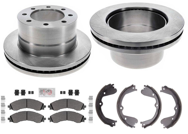 Coated Disc Brake Rotors Fleet Galvanized Pads for GM Express Van 4500 DRW 21-25