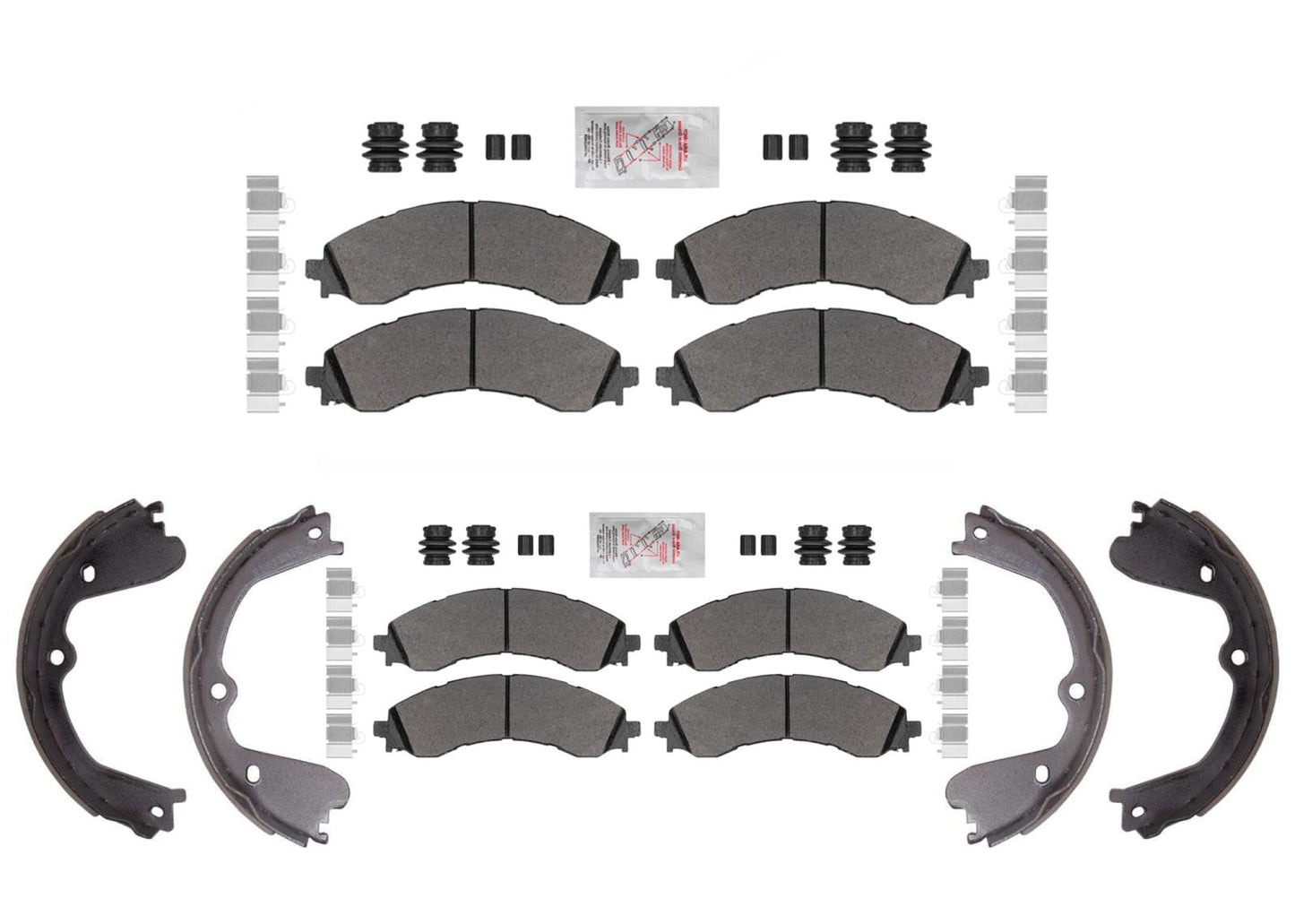 RAM Fleet Galvanized F&R Disc Brake Pads for GM Express Van 3500 4500 DRW 21-25