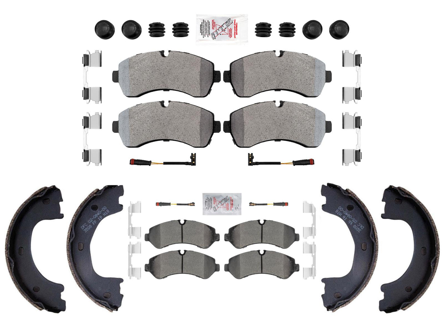 Front & Rear Disc Brake Pads for Sprinter 3500 19-24 Manual Parking Brake System