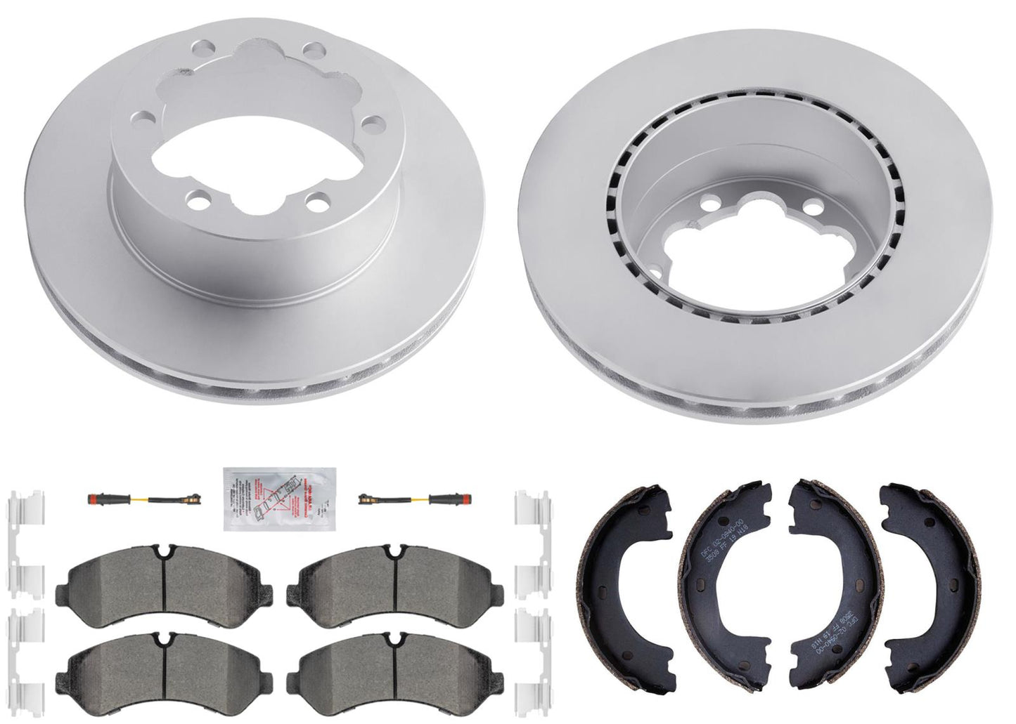 Vented Rear Disc Brake Rotors Pads for Sprinter 3500 19-23 Manual Parking
