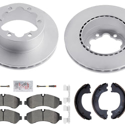 Vented Rear Disc Brake Rotors Pads for Sprinter 3500 19-23 Manual Parking