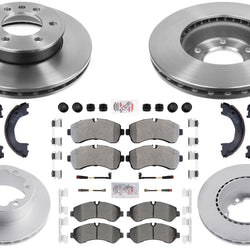 Vented Disc Brake Rotors & Pads for Sprinter 3500 19-23 Manual Parking