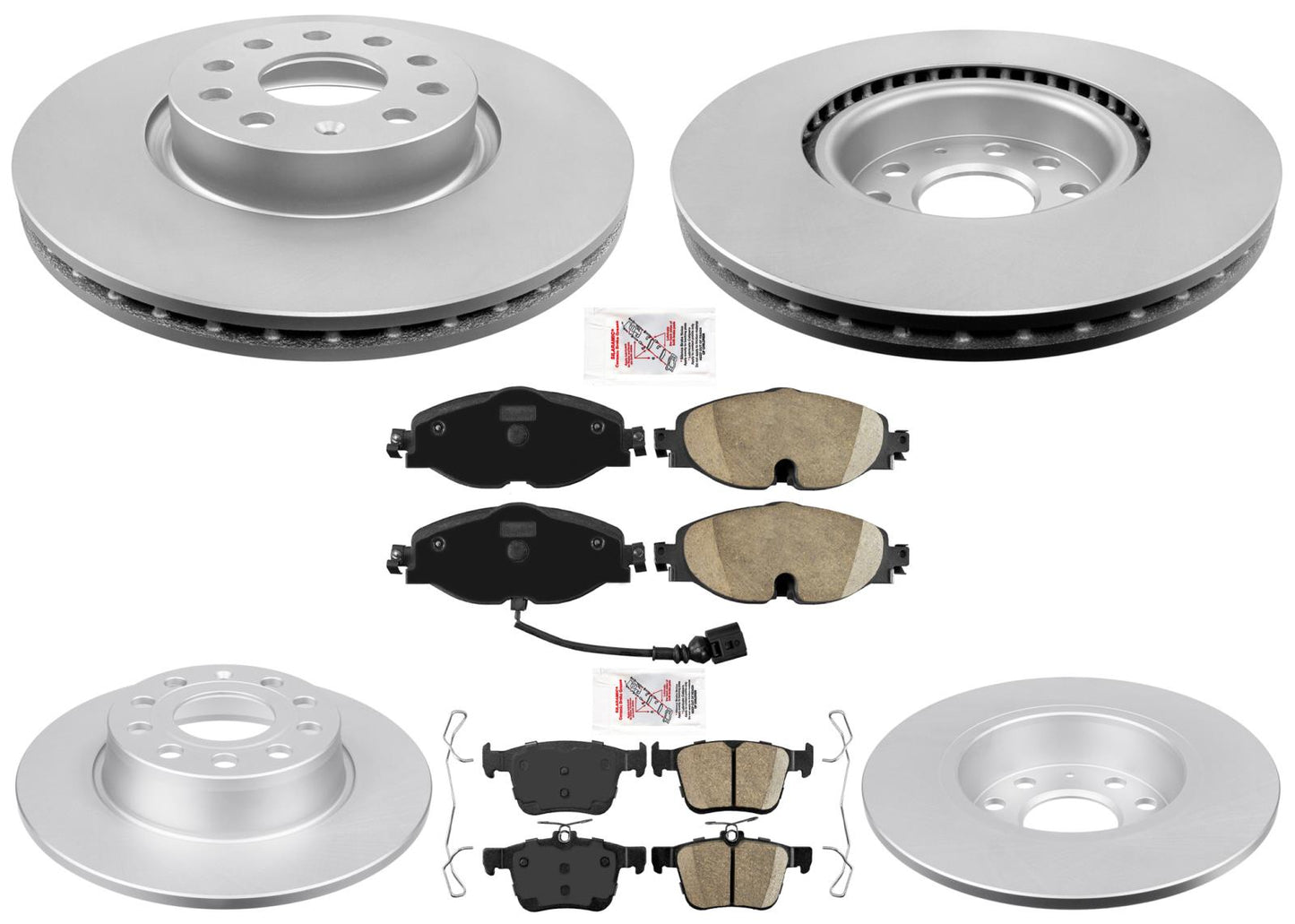 Coated Disc Brake Rotors Ceramic Pads for Volkswagen Taos AWD 2022 2024 2025
