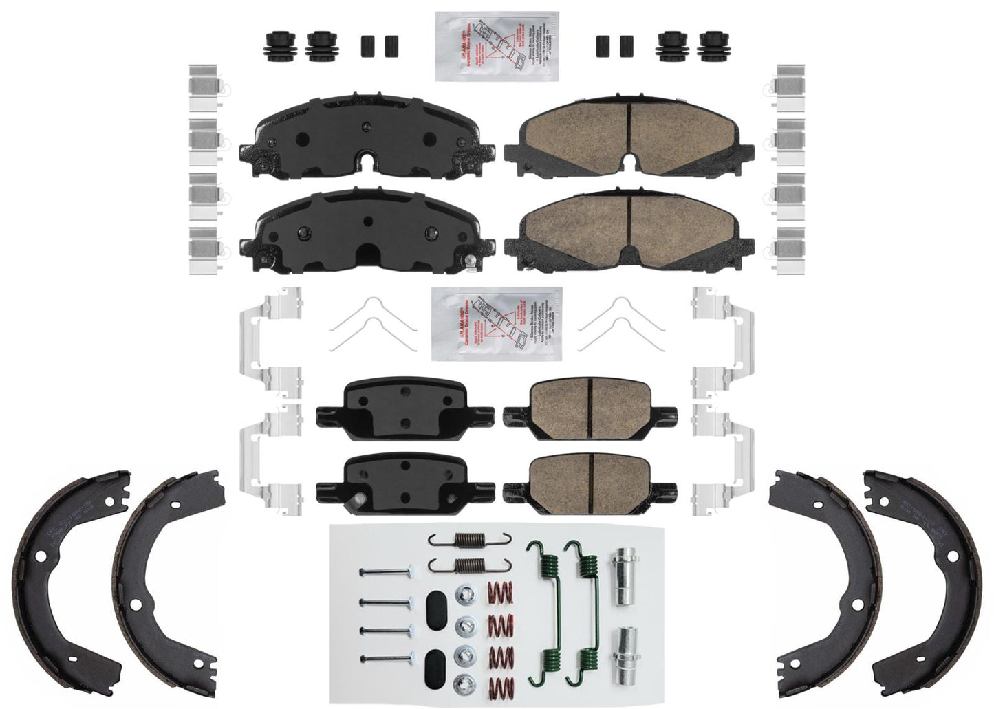 Front & Rear Disc Brake Pads & Parking Shoe For Chevrolet Colorado 2021-2022