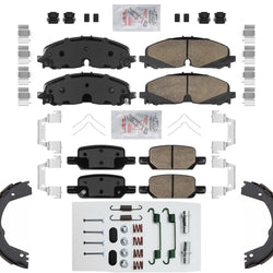 Front & Rear Disc Brake Pads & Parking Shoe For Chevrolet Colorado 2021-2022