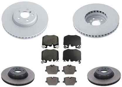 F&R Coated Disc Brake Rotors Pads For BMW 430i M Sport 348MM 2021 2022 2023 2025