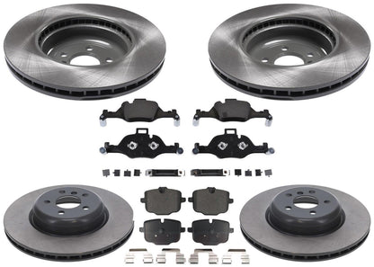 F&R Coated Disc Brake Rotors Pads for BMW X5 S Drive 40i 3.0L Gas 2019 2020 2023