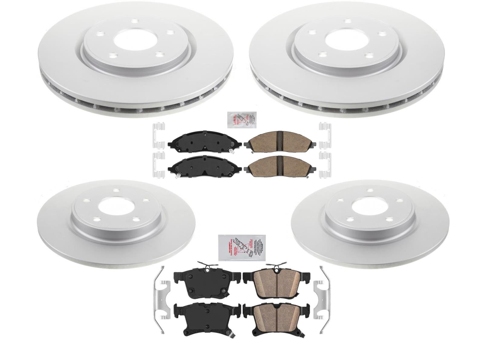 Coated Brake Rotors Brake Pads For Chrysler Pacifica 2020-2024 All Wheel Drive