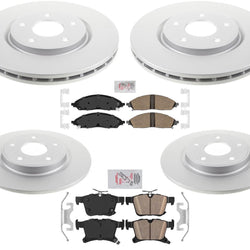 Coated Brake Rotors Brake Pads For Chrysler Pacifica 2020-2024 All Wheel Drive