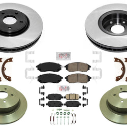 Front & Rear Performance Carbon Disc Brake Rotors Pads for Infiniti FX37 2013
