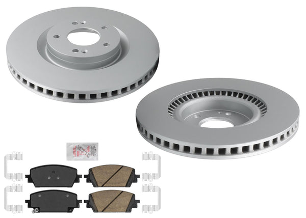 Front GEO Coated Disc Brake Rotors & Pads for Hyundai Santa Fe Hybrid 21-23