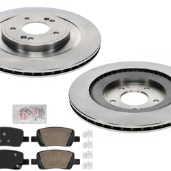 Rear GEO Coated Disc Brake Rotors & Pads for Hyundai Santa Fe Hybrid 21-23