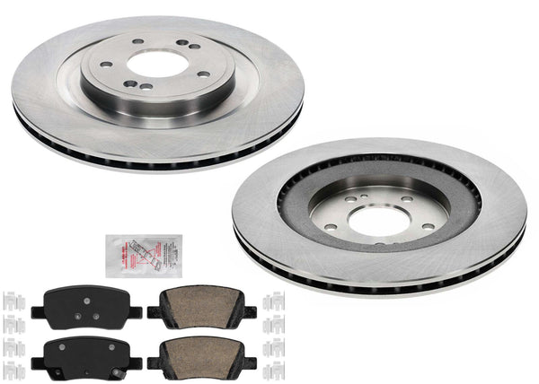 Rear GEO Coated Disc Brake Rotors & Pads for Hyundai Santa Fe Hybrid 21-23