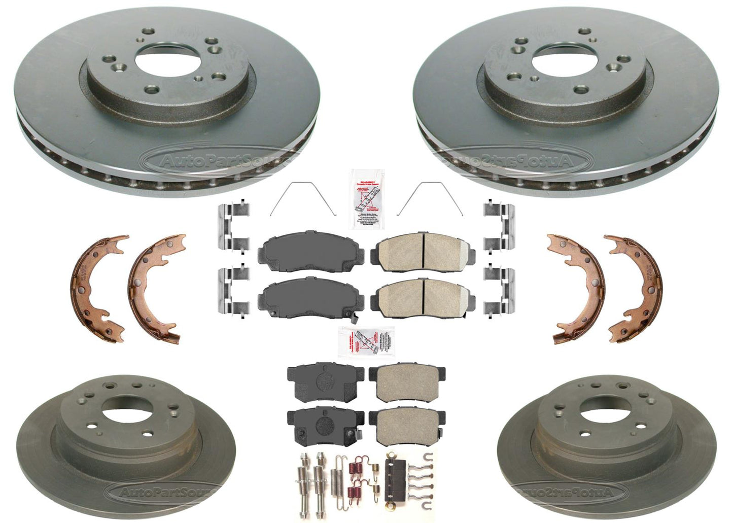 Front & Rear Performance Carbon Disc Brake Rotors Pads for Acura TL 1999-2003