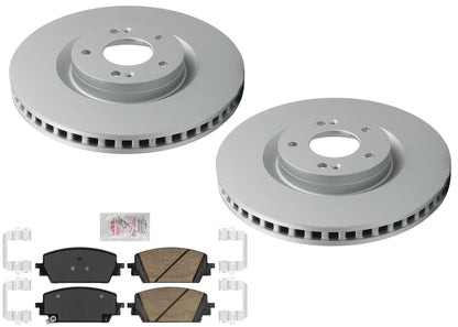 Front GEO Coated Disc Brake Rotors & Pads for Hyundai Santa Fe 2.5L SEL 21-25