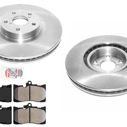 Front Coated Disc Brake Rotors & Brake Pads for Lexus IS350 09-13 Built USA/CAN