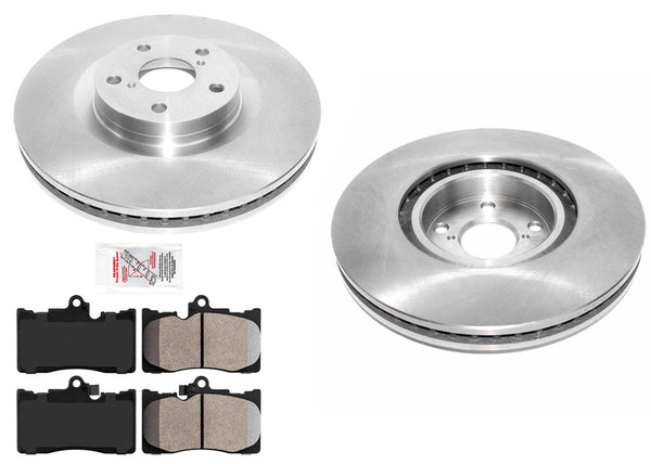 Front Coated Disc Brake Rotors & Brake Pads for Lexus IS350 09-13 Built USA/CAN