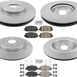 Rotores de freno de disco delanteros y traseros y pastillas de cerámica para Honda CRV CR-V 2017-2020, 6 piezas