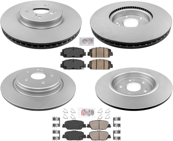 Rotores de freno de disco delanteros y traseros y pastillas de cerámica para Honda CRV CR-V 2017-2020, 6 piezas